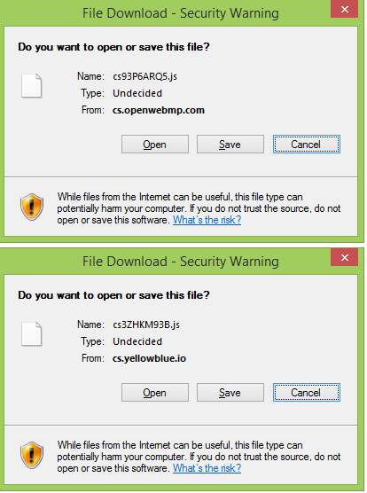 Strange js download prompts - Broadband Bulletin Forum